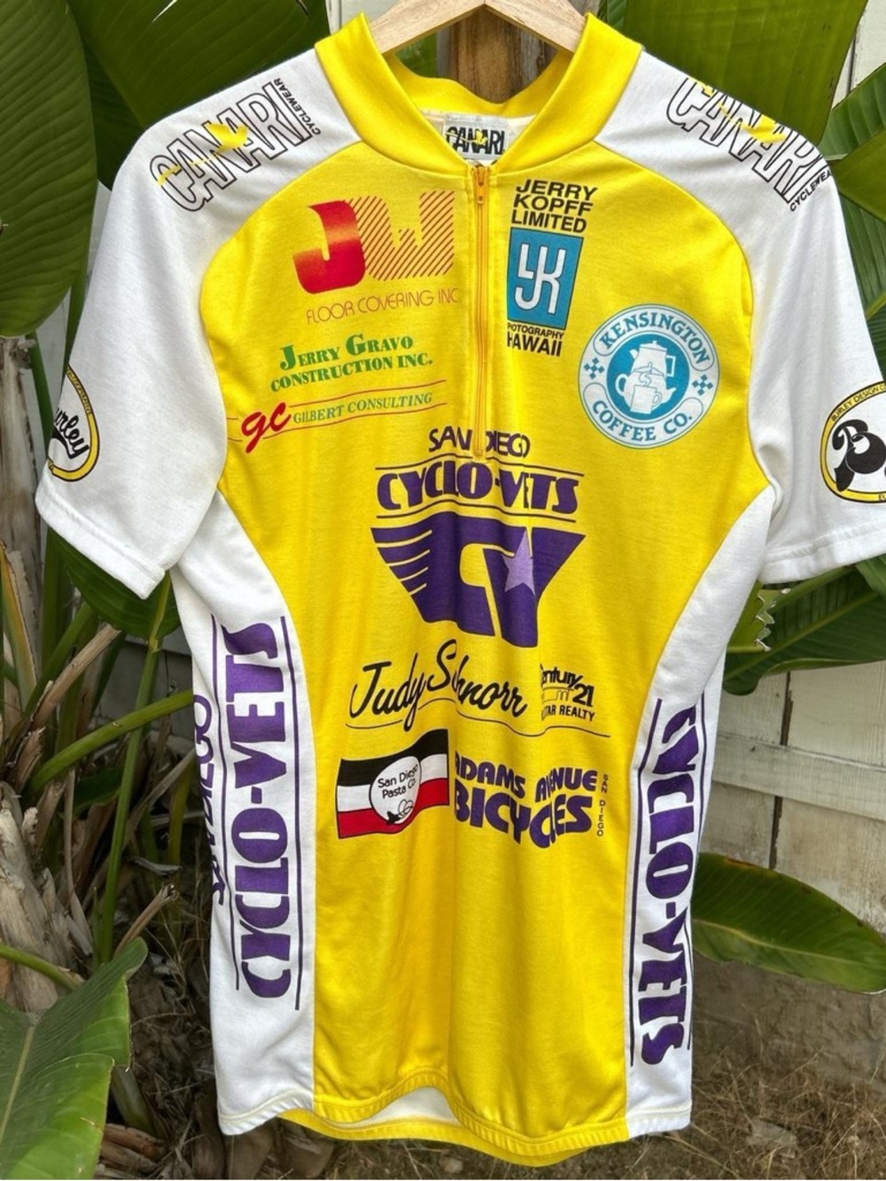 Vintage 90s Canari Cyclo-Vets Cycling Jersey USA L 19x30.5